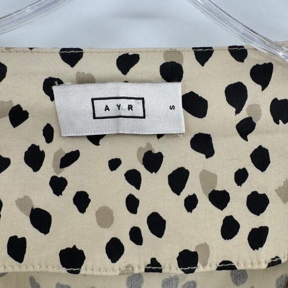 AYR The Extra Extra Midi Dress Sz S Puff Sleeves Smocked Polka Dot - Picture 5 of 10